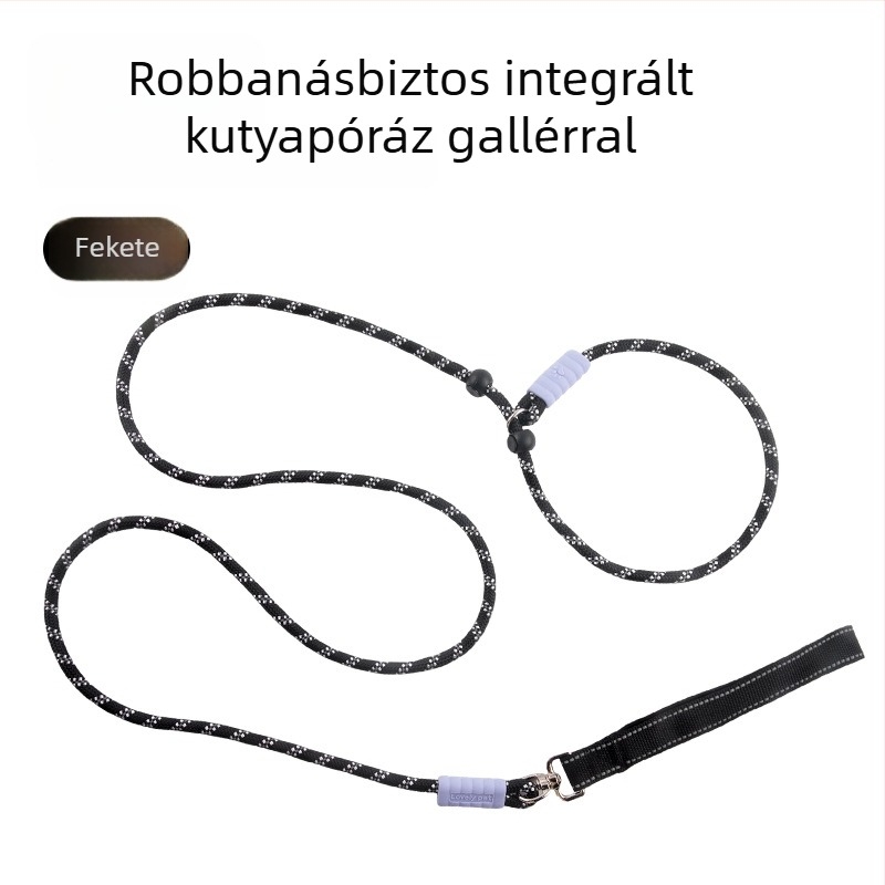 Minden‑egyben kültéri edzőkötél kutyáknak, tartós nylon, anti-tekeredés, nem szorít a kézre, kis testű fajták számára