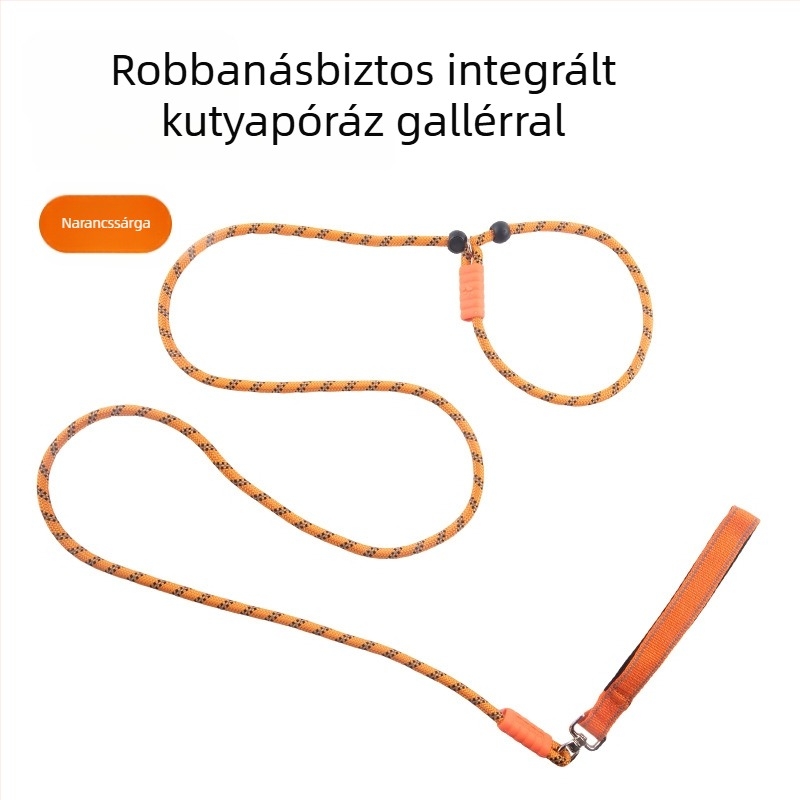 Minden‑egyben kültéri edzőkötél kutyáknak, tartós nylon, anti-tekeredés, nem szorít a kézre, kis testű fajták számára