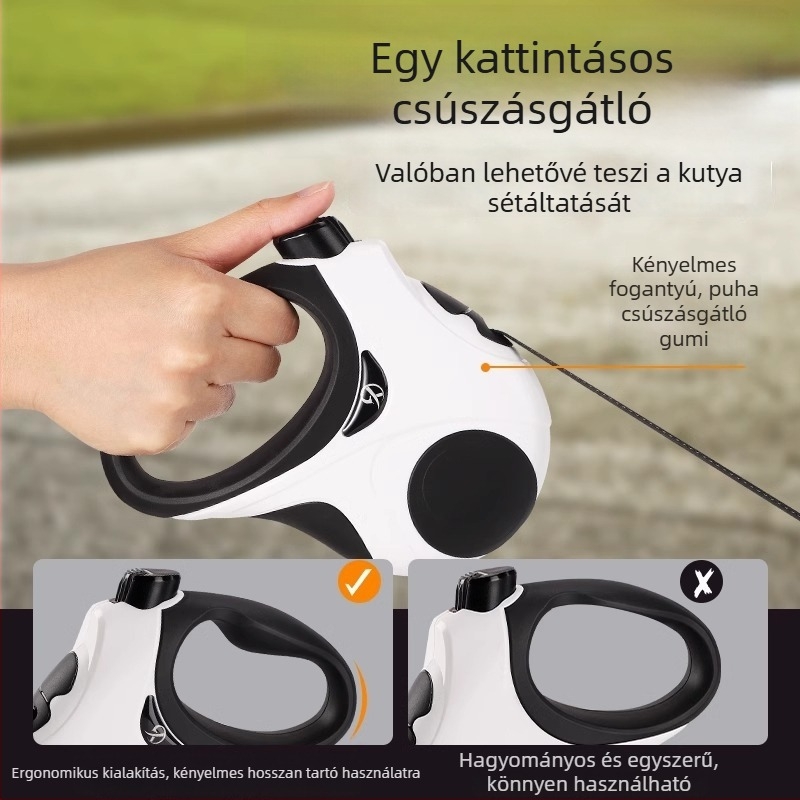 Automatikus visszahúzható kutya póráz közepes és kis testű kutyák számára
