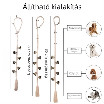Kutya ajtócsengő – lógó edzéshez, kézzel kötött kötéllel
