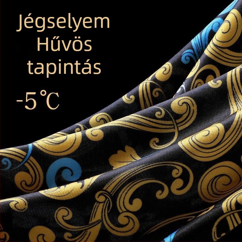 Férfi mintás sportshortok, lélegző antibakteriális ice-silk anyagból, középmagas derék, luxus megjelenés