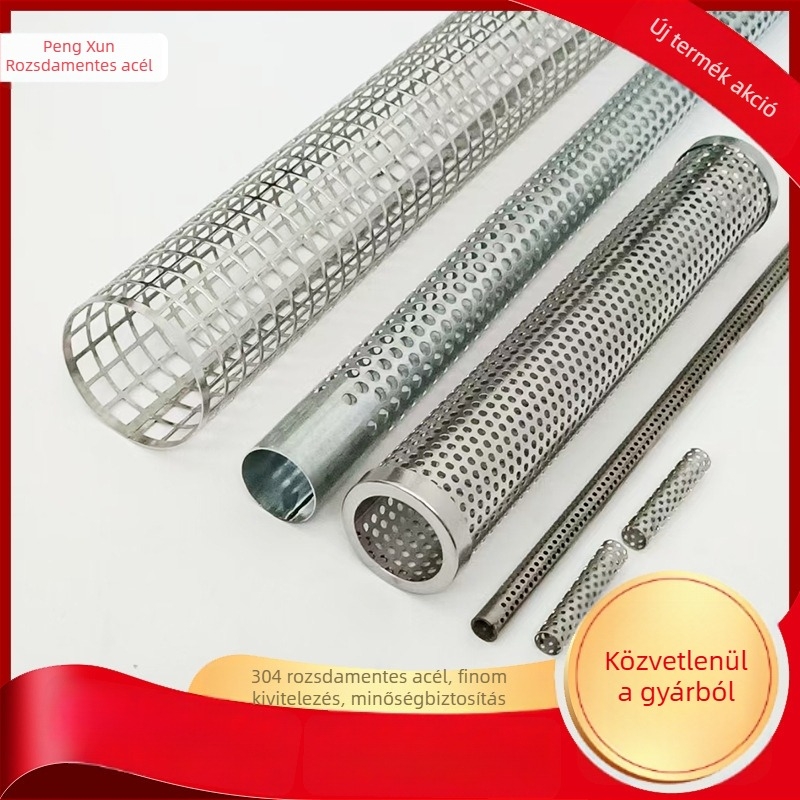 Give Hair Rozsdamentes acélból készült szűrőhordó perforált hálózati csővel, kosár-stílusú szűrőelem keret és ferde lyukú lemez