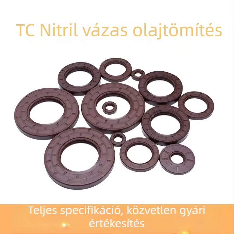 Nitril gumiból készült csontváz olajtömítés belső Ø15–50 mm, olaj- és kopásálló, lip típusú tömítés, modell 348