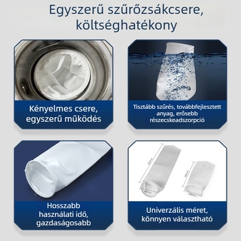 304 rozsdamentes acél zsákos szűrő ipari szennyvízhez, üledék, benzin és dízel előszűrő, nagy áramlású, precíziós szűrő