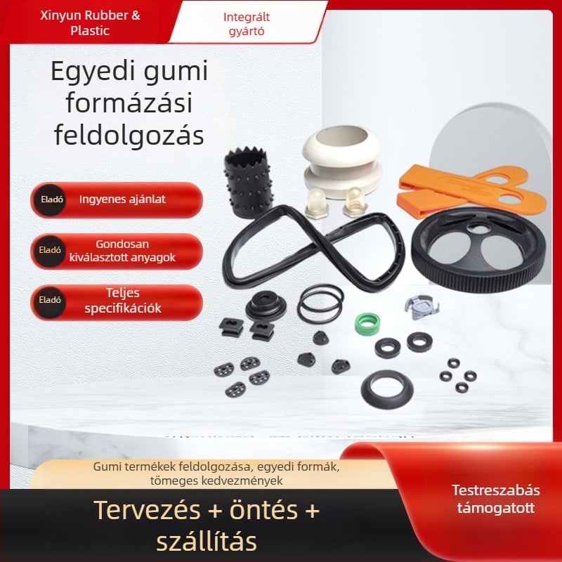 Különleges alakú gumialkatrészek, lengéscsillapító párnák, tömítőelemek, védőhüvelyek, por- és kopásálló tömítések