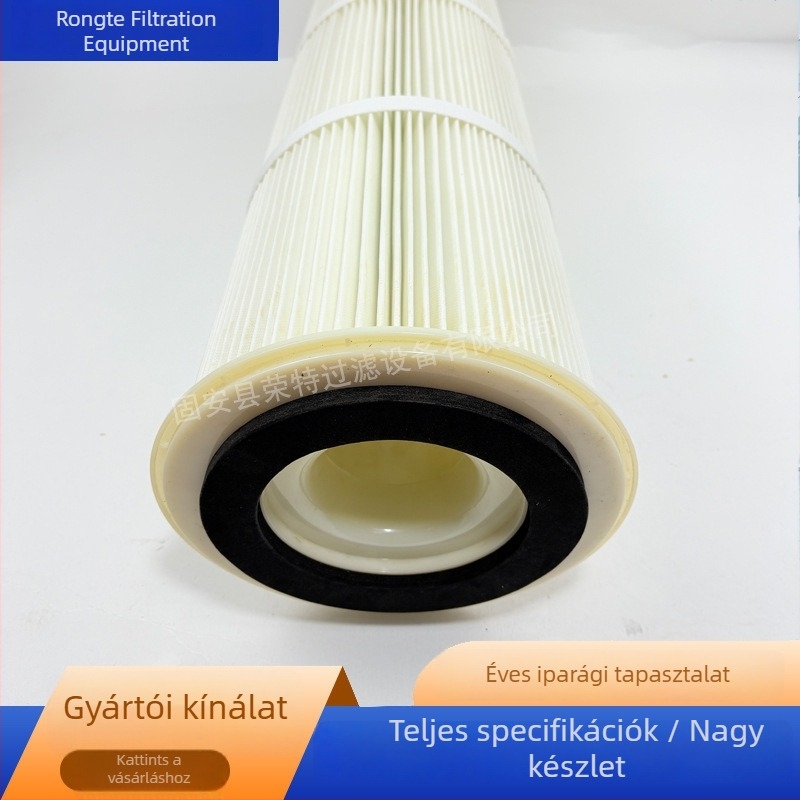 PTFE-bevonatú lángálló szűrő cartridge homokfúvó gépekhez, porvisszanyerés, rozsdamentes acél