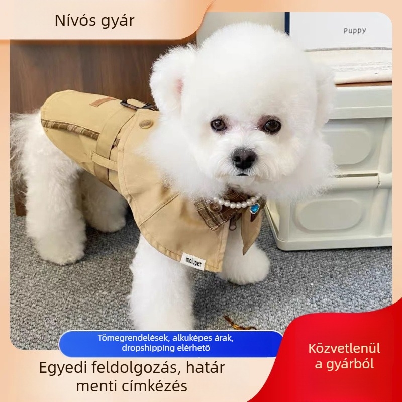 Brit-stílusú hivatalos kabát kis testű kutyáknak