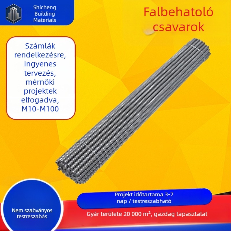 Falakon áthatoló menetes rúd merev fal sablon rögzítéséhez, vízálló M12×M20, DIN 318