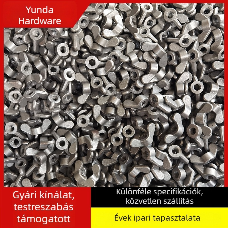 Szénacél szárnyas anya, öntött, vastagodott, kézzel meghúzható