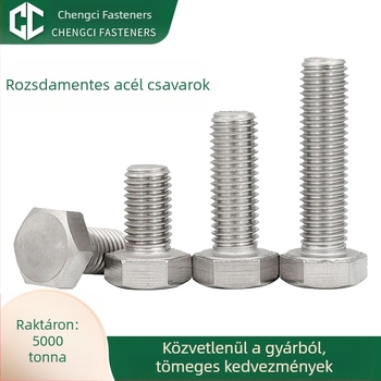 304 rozsdamentes acél külső hatszögletű csavarok