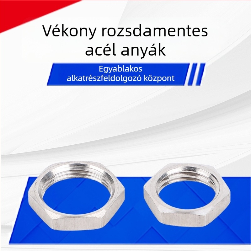 Rozsdamentes acél vékony anya finom menetű, csatlakozás tartályhoz, angol menet, külső hatszögletű vékony anya