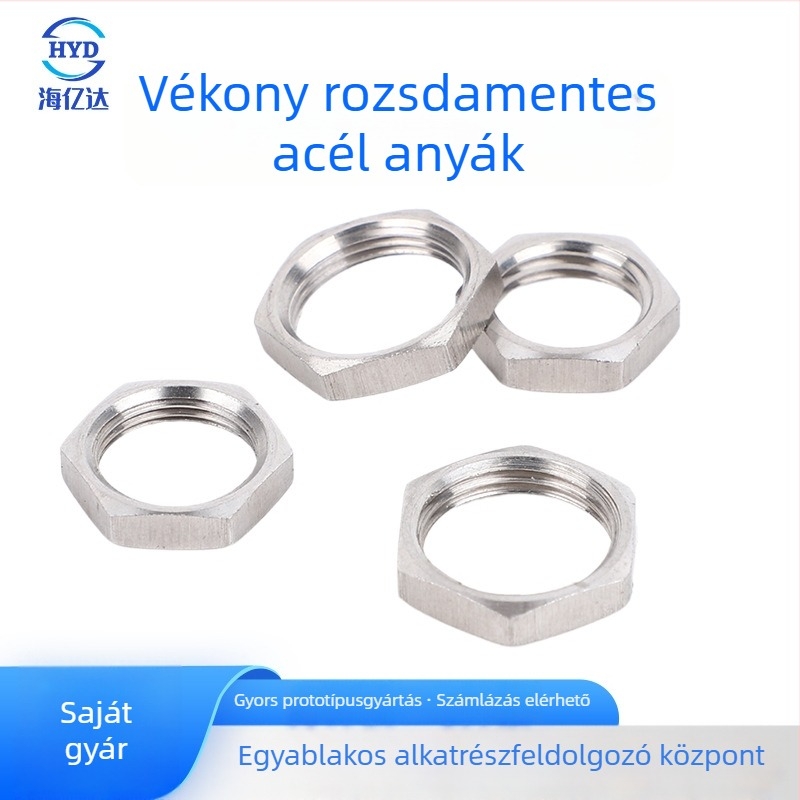 Rozsdamentes acél vékony anya finom menetű, csatlakozás tartályhoz, angol menet, külső hatszögletű vékony anya