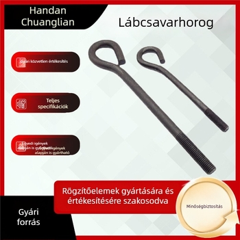 Forró-dip galvanizált ankercsavarok, L- és 7- alakú beépítőcsavarok, szénacél, GB szabvány, fotovoltaikus tartóváz alapokhoz