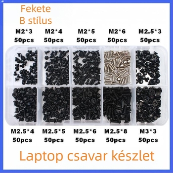 Laptop csavar készlet süllyesztett fejű, méretek M2, M2.5 és M3 – 500 darab