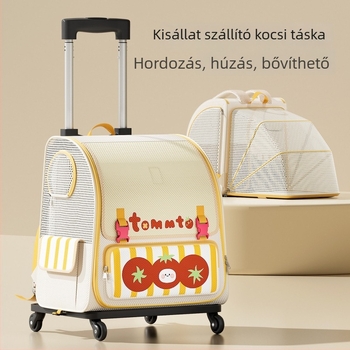 Kerekes kisállat szállító hátizsák – űr kapszula dizájn, nagy kapacitás, macskáknak és kistestű kutyáknak 7 kg-ig