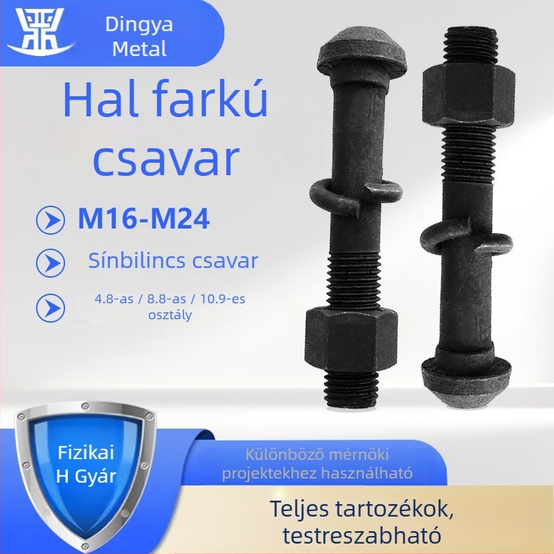 Magas szilárdságú halszárny végű síncsavarok és sínkapcsolók bányászati alkalmazásokhoz