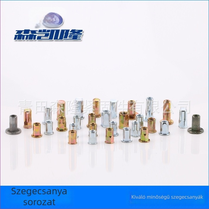 M6x14 rivnut, kúpos fej és recézett felület, szénacél galvanizált