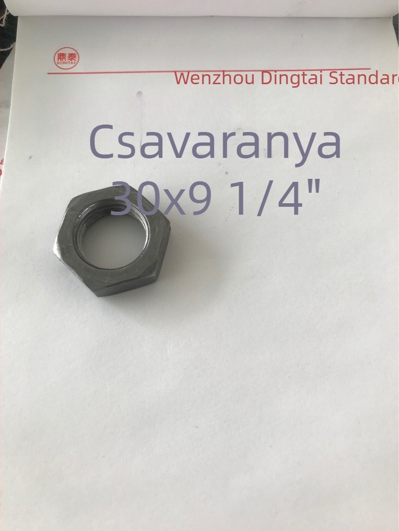 Galvanizált hatszögletű anyacsavar szorítócsavar, természetes szín, menet 2/1-14, 4.8-as osztály