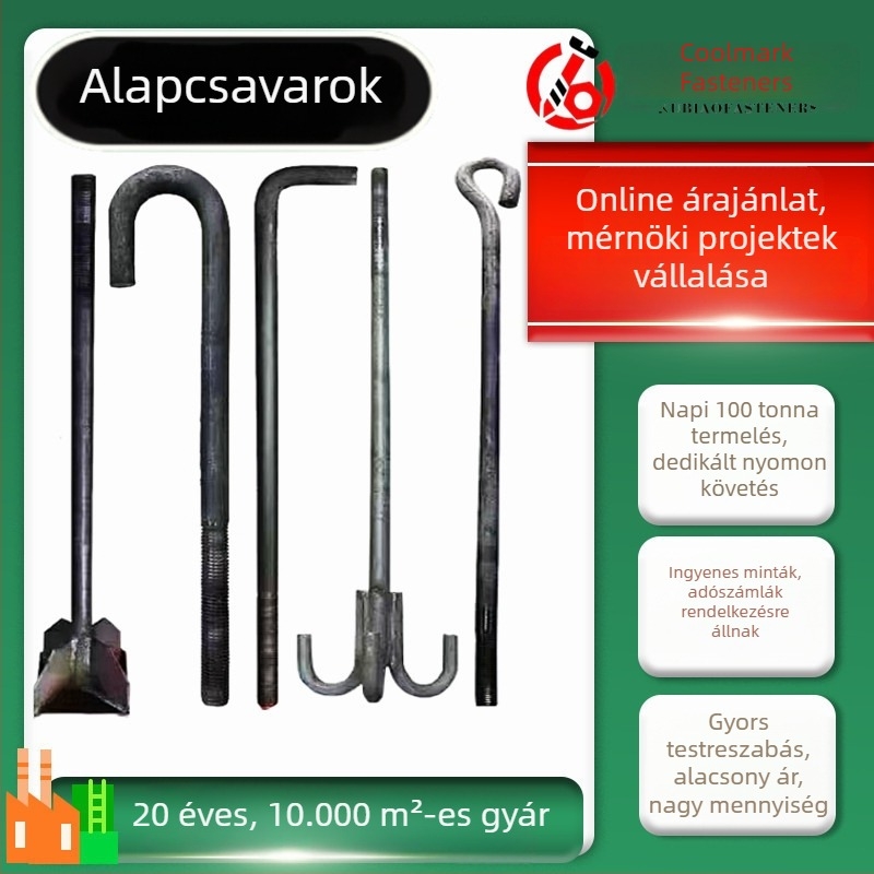 7- és 9-formájú rögzítőcsavarok (Q235B), esernyőfej, hegesztett lemez lábak, lábszárkötő