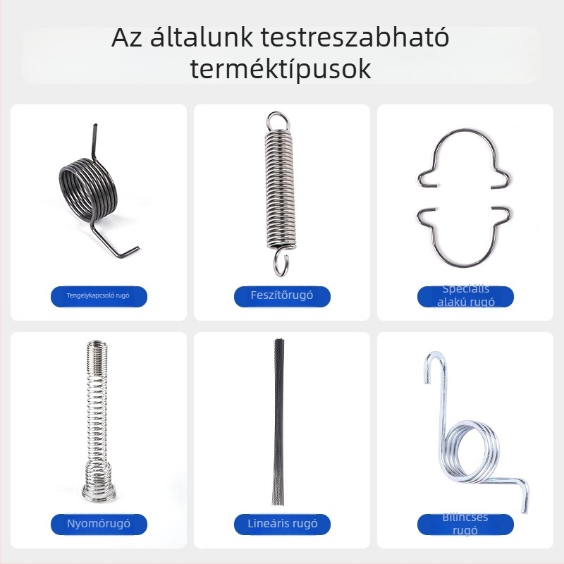 Személyre szabott rozsdamentes acél kompressziós rugó kis készülékekhez, precíz visszatérő rugó és torziós rugó