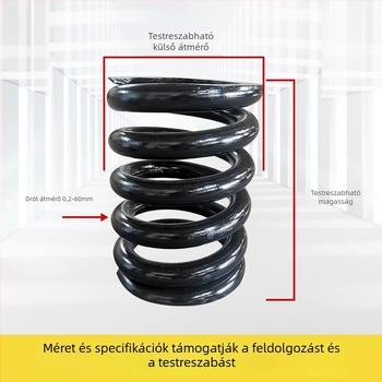 Egyedi nagy huzaldiaméterű nyomórugó bányászati gépekhez, rezgéscsillapító és visszatérő rugó, rugóacélból