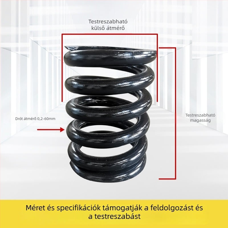 Egyedi nagy huzaldiaméterű nyomórugó bányászati gépekhez, rezgéscsillapító és visszatérő rugó, rugóacélból