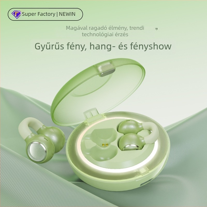 Sound Bird AI fülcsipeszes sporthallgatók légi vezetés technológiával, hosszú üzemidejű akkumulátor, LED fények, sztereó hang, Bluetooth 6.0