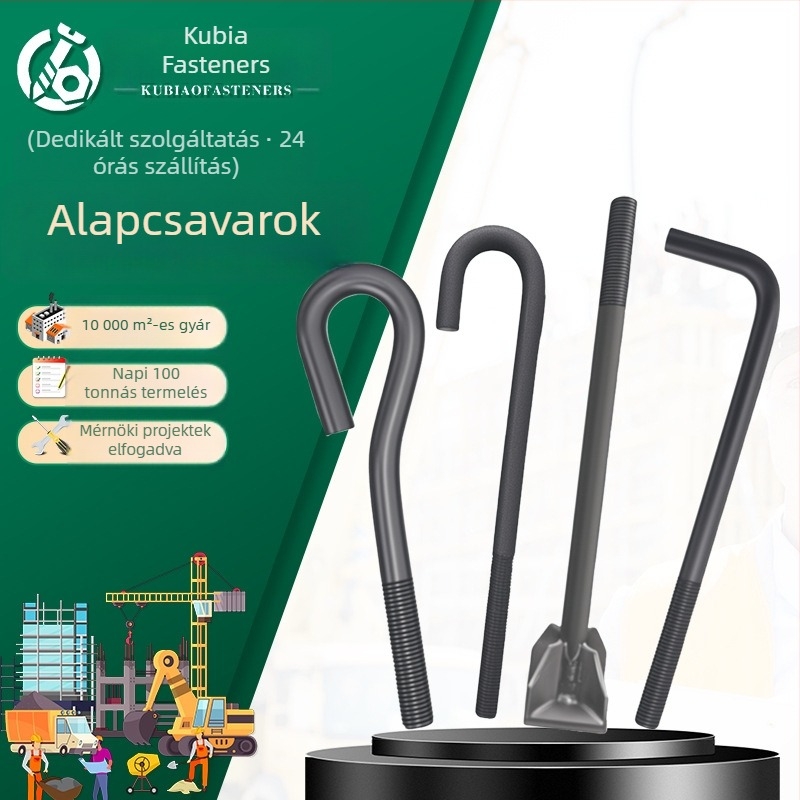 Q235B horgonycsavarok építéshez, 7- és 9-formájú horgonycsavarok