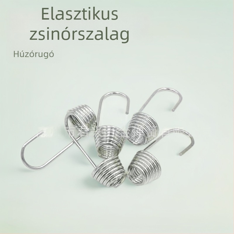 Rugalmas kötél-táborhorg feszítő rugóval és fonott heveder fej