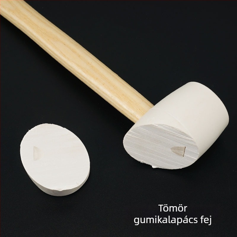 Fehér gumikalapács fa markolatú, csempe- és padlóburkolatok felhelyezéséhez