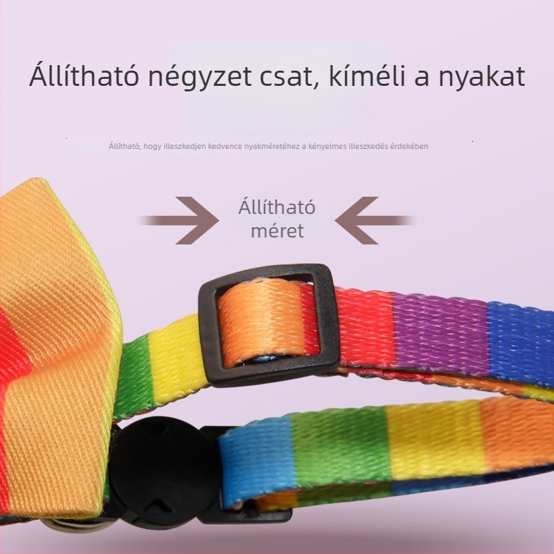 Rajzfilm mintás nyakörv csokornyakkendővel, kutyáknak és macskáknak