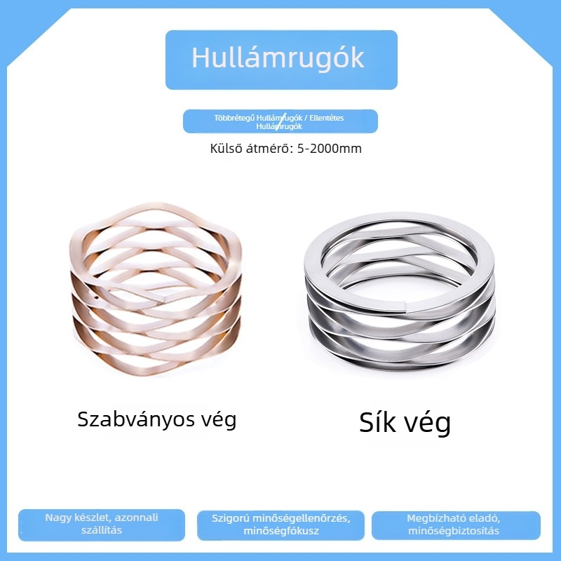 Rozsdamentes acélból készült többrétegű hullámrugó tömörítéshez