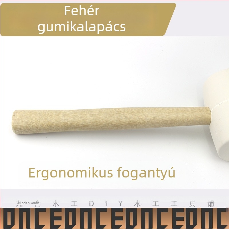Fehér gumis kalapács fa nyéllel kerámia- és padlóburkolathoz – nyom nélkül