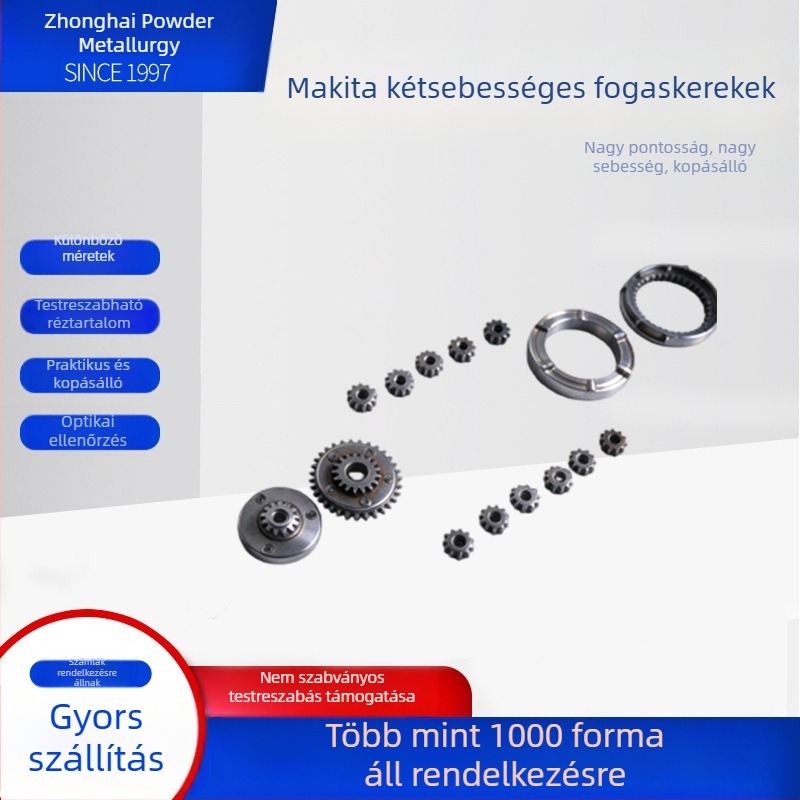 Porfémes kiváló pontosságú kettős sebességű fogaskerekek mechanikus átviteli rendszerekhez és elektromos szerszámokhoz