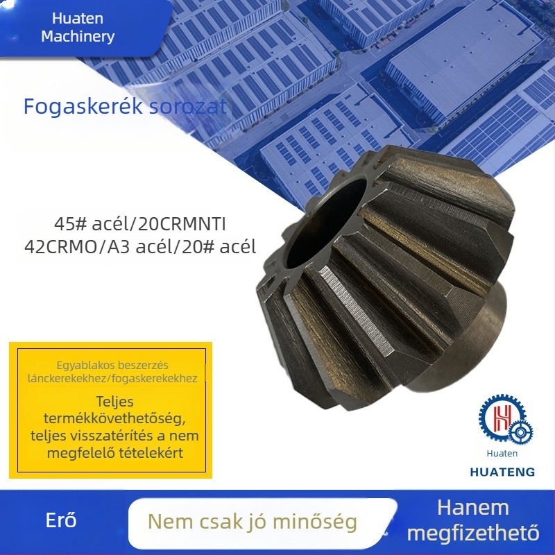 Személyre szabott nem szabványos kúpfogaskerék belső szelvénnyel és hajlított fogakkal, 20CrMnTi acélból