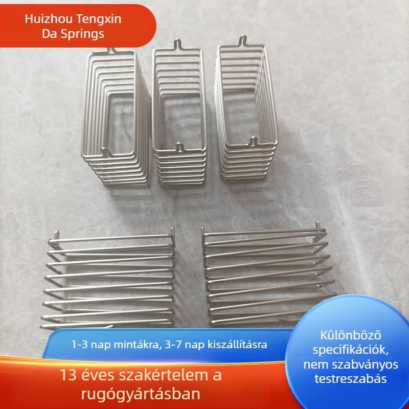 Nikkelizált rozsdamentes acélból készült érintőrugó, huzalos kivitel, négyzetes vagy téglalap alakú