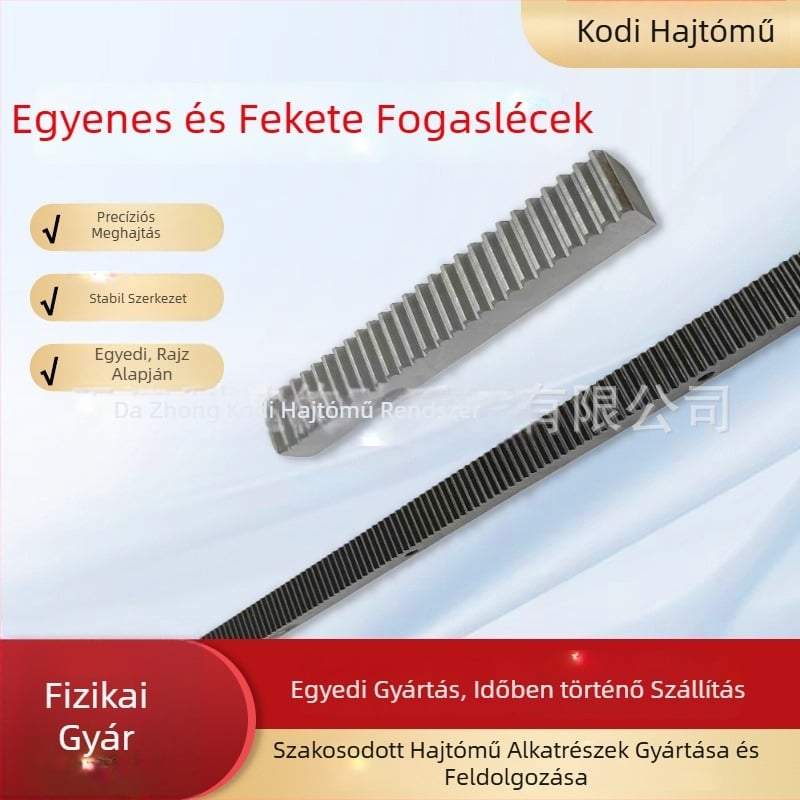 Cody Transmission Készleten: Egyenes fogasléc, fekete felület, modulok 1.5, 2, 3, 4, magas precizitás, kemény fogfelület