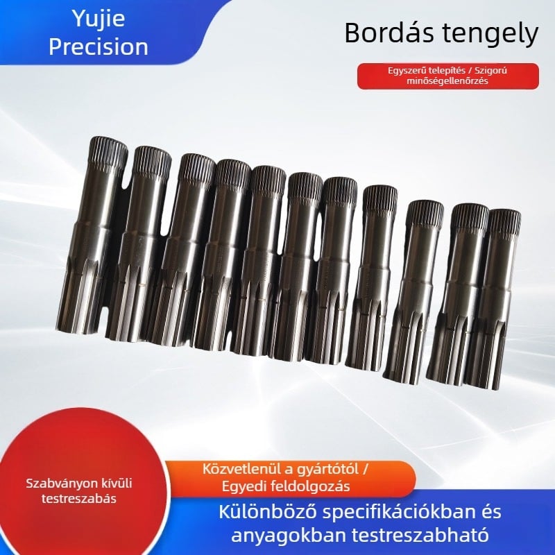 Rozsdamentes acél spline tengely gépi szerszámokhoz — egyedi nem szabványos gyártás, motor tartozékok, mechanikus átviteli, ER tailstock tengely