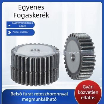 Kézzel megmunkált egyenes fogú fogaskerék, kerékkel együtt, modulok 1, 1,5, 2, 2,5, 3, 4, 5, hengertengely