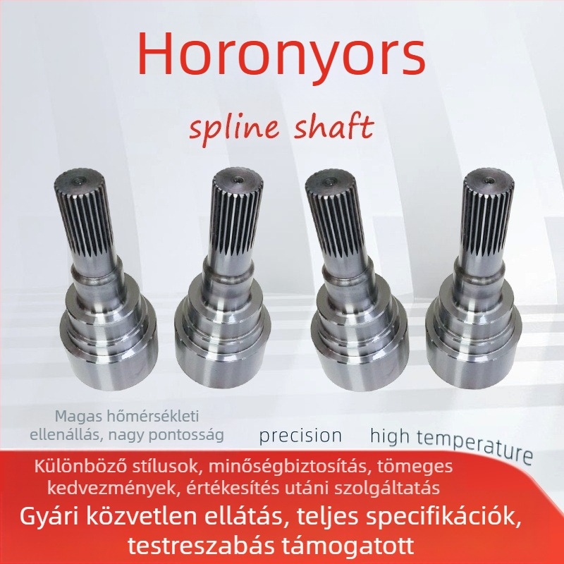 Rozsdamentes acél spline tengely, testreszabott megmunkálású hajtásalkatrészek