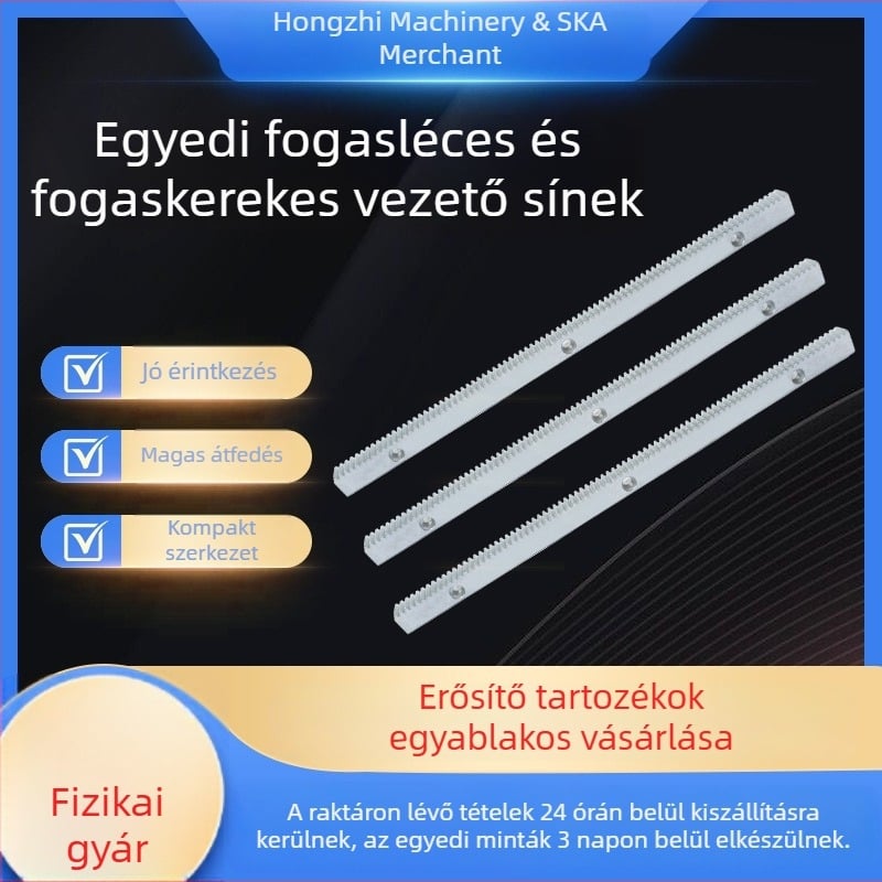 Személyre szabott fogaskerék-sín, 45-ös acél, precíziós megmunkálás CNC berendezésekhez