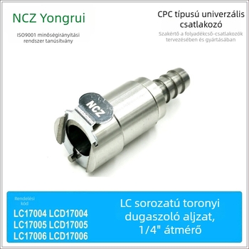 NCZ RS-LC sorozat rozsdamentes acél pneumatikus gyorscsatlakozó, női csatlakozó, modell 130041300513006
