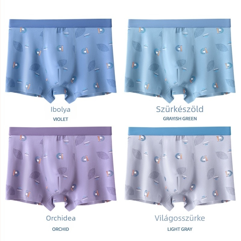 Férfi pamut boxer alsó 10A, antibakteriális, lélegző, kényelmes, sportos, nagy méret
