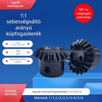 Személyre szabott spirálisan ferde fogaskerék, 45°, 1:1 finoman megmunkált fogak