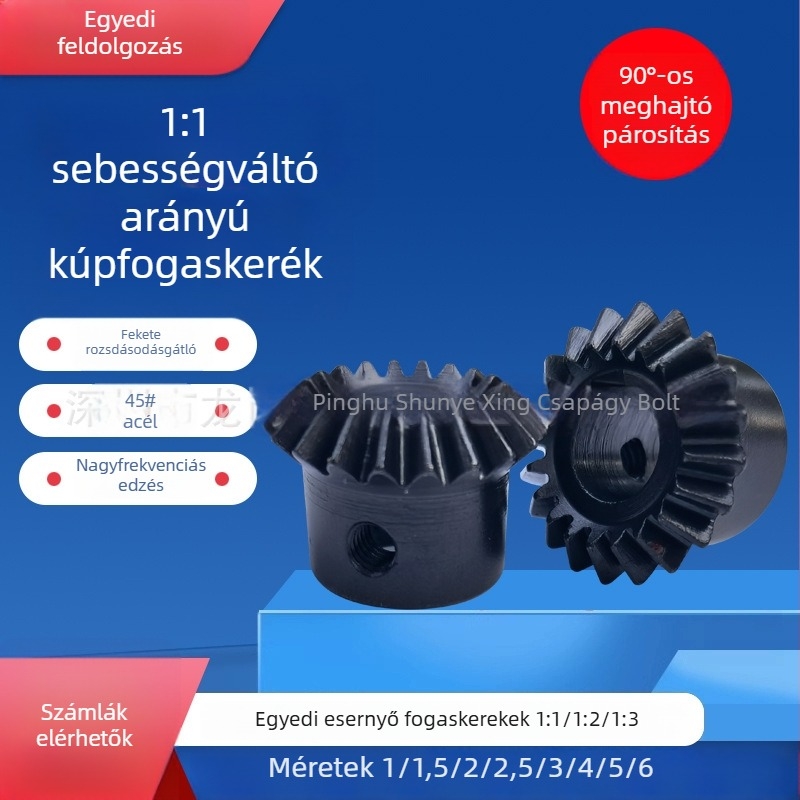 Személyre szabott spirálisan ferde fogaskerék, 45°, 1:1 finoman megmunkált fogak