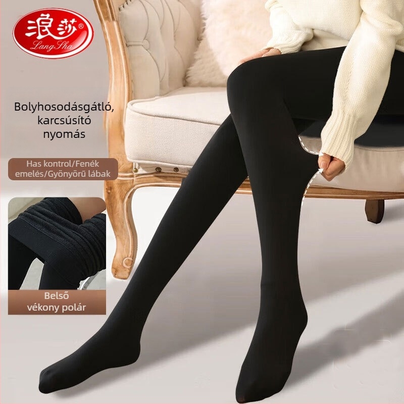 Langsha női fleece-bevonatú vastagított őszi-téli leggings, meleg, szakadásálló
