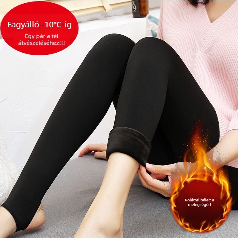 Langsha női fleece-bevonatú vastagított őszi-téli leggings, meleg, szakadásálló