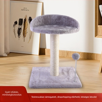 Sisal macska mászókeret kaparódeszkával — vertikális macskafa, interaktív játék, egyszerű dizájn