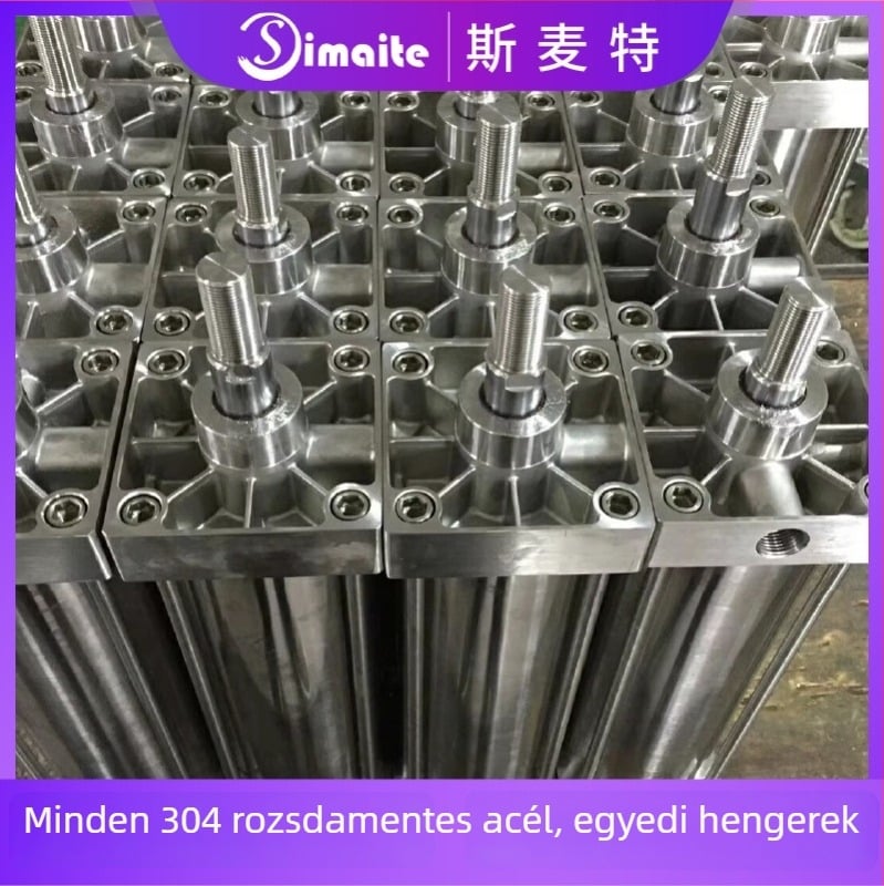 Testreszabott 304 rozsdamentes acél pneumatikus henger, kettős működés, Ø25 mm átmérő, max. löket 15000 mm, nagy tolóerő, rajz alapján készítve