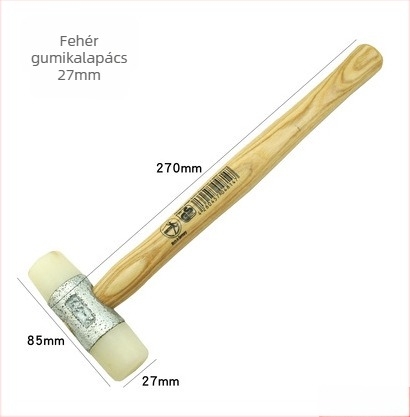 Nylon fejű kőműves kalapács, fa nyéllel, 22-60 mm, autó belső rész javításához és szereléséhez